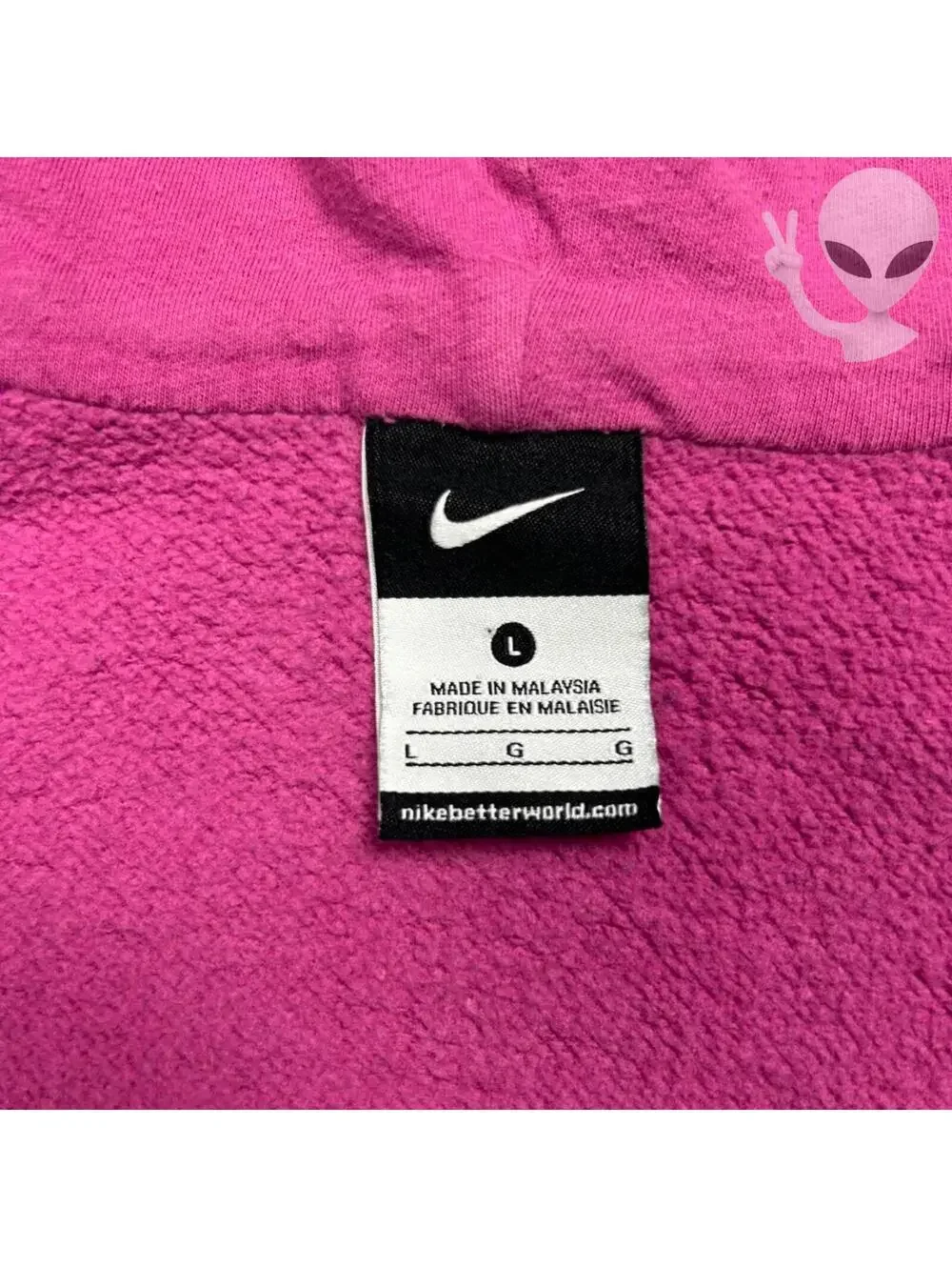 Vintage Nike Spellout Script Logo Full Zip Hoodie Womens S Pink Y2K Streetwear